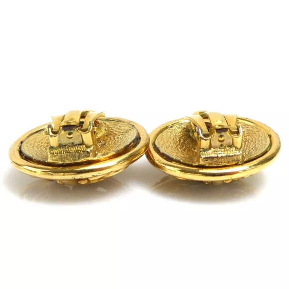 CHANEL Vintage CC Logo Clip on Earrings Gold/Silver Metal - Picture 5 of 7